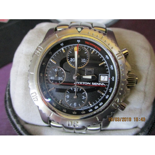 115 - Ayton Senna Special Limited Edition TAG Heuer Stainless Steel Link Chronograph, Model CT2114.BA0550,... 