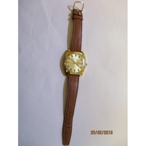 399 - Gents Gold Plated Avia Daytime Inca bloc Automatic Wrist Watch, Day, Date, Stainless Steel Back Brow... 