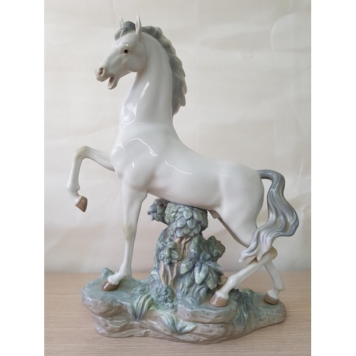 57 - Lladro Figurine of Grey Horse / Stallion (#4781), Approx 45cm High.