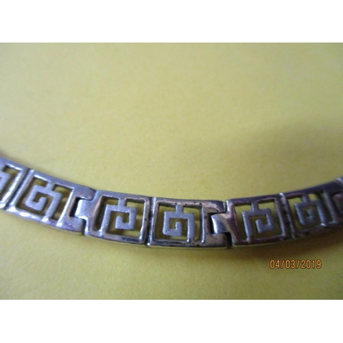 640 - .925 Silver Greek Key Necklace Approx 40cms