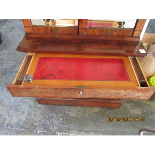 11 - Victorian Mahogany Decorative Veneered, Solid Cabinet with Secretaire Drawers and 2 x Secret Drawers