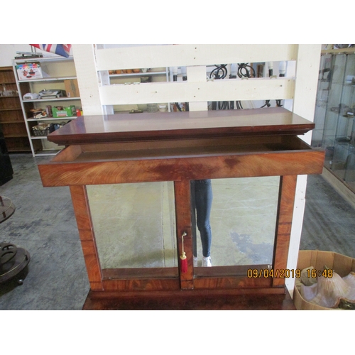 11 - Victorian Mahogany Decorative Veneered, Solid Cabinet with Secretaire Drawers and 2 x Secret Drawers