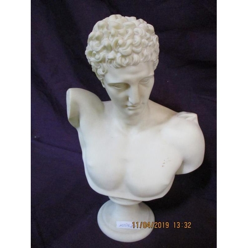 396 - Pair of Alabaster Antique Style Hand Made Bust