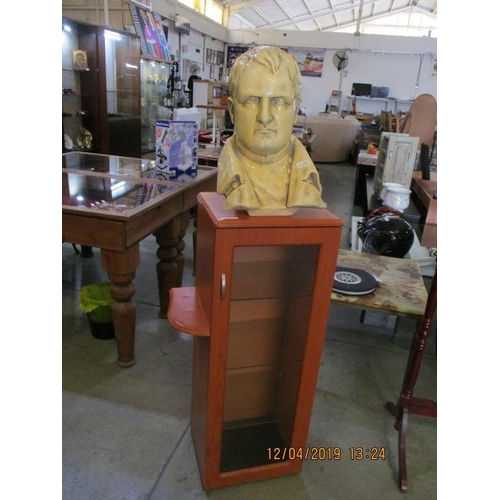 59 - Bust of Napoleon and Small Book Case with Glass Door