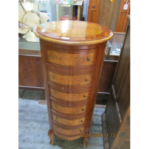 70 - Oval Chest of Six Drawers Corner Unit