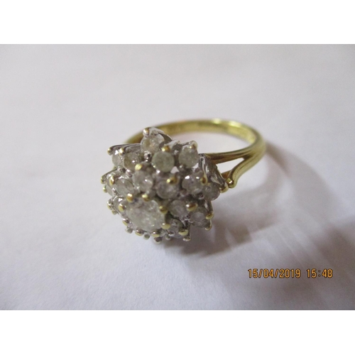 97 - 18ct and Diamond Daisy Cluster Ring approx 1ct Diamonds