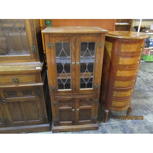 73 - Carved Oak HiFi Unit/ Cupboard