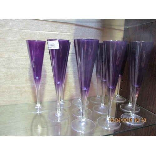 387 - Modern Set of 12 x Champagne Glasses