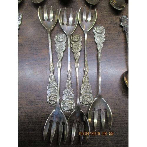 164 - Set of 6 x Silver 800. Forks & Qty of Others Cake Forks & Tea Spoons (24x)