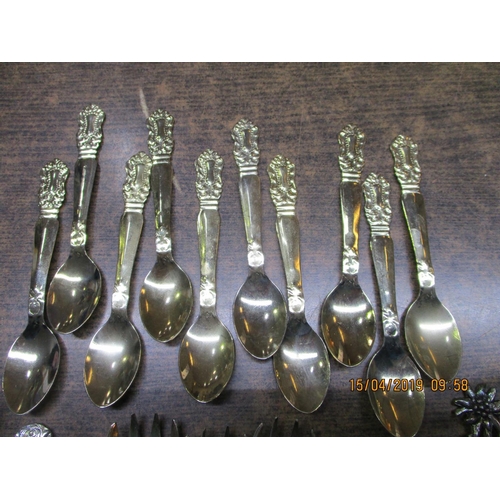 164 - Set of 6 x Silver 800. Forks & Qty of Others Cake Forks & Tea Spoons (24x)