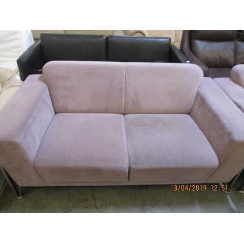 121 - Pair of Modern Lilac Colour, 2 - Seater Sofas