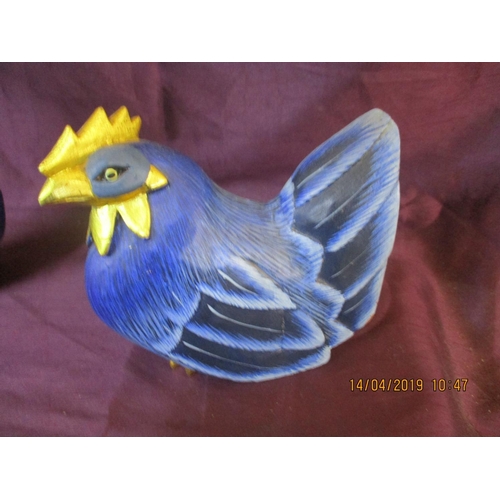 72 - Pair of Blue and Gold Indonesian Hand Painted Cocktail Ornaments