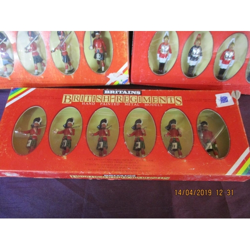 16 - ''Britains'' Hand Painted Metal Model, British Regiments, 1992: 6 x Dismouted Life Guard plus Horse ... 