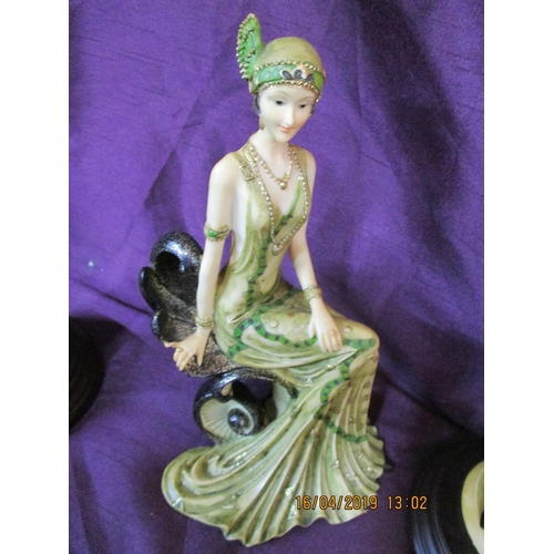 743 - 3 x Art Deco Style Fashion Figurines by Vittorio Tessaro and 1 x Other