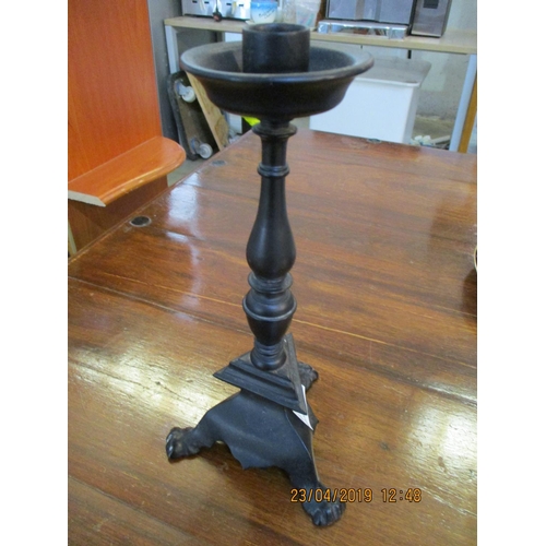 430 - Black Metal Candle Stick with Claw Feet
