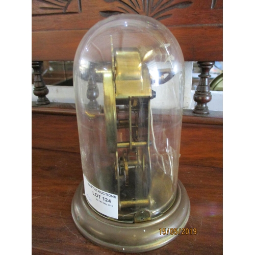 447 - Schatz 8 Day Skeleton Dome Clock, Manual Wind with Floral Decorated Face