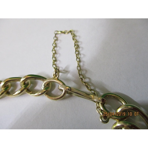 158 - 9ct Yellow Gold Bracelet with 2 x Pearls & Diamond/ Zircon, Total Weight: 19.8g