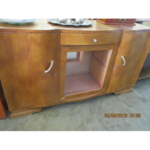 422 - Vintage Sideboard with Glass Door Front, (No Glass)