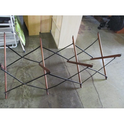 403 - Vintage Wood & Metal Folding Camp Bed