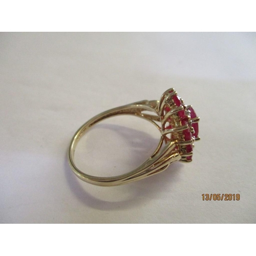 175 - 9ct Gold Ring with Rubies & Diamonds, Total Weight: 4.4g