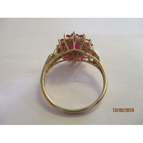 175 - 9ct Gold Ring with Rubies & Diamonds, Total Weight: 4.4g