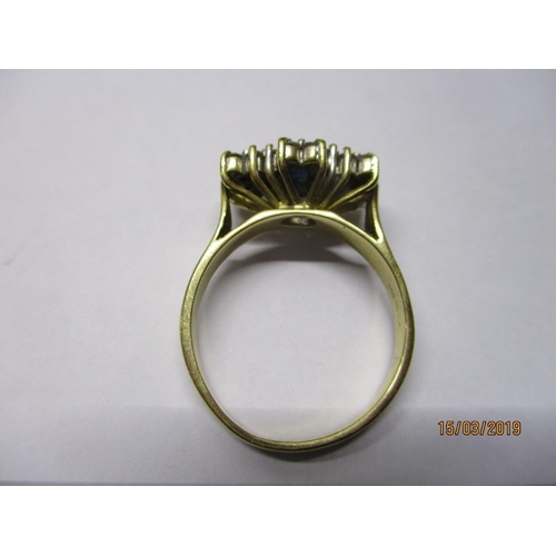 154 - 18ct Yellow Gold Ring with Sapphire & Diamonds, 7.85gr