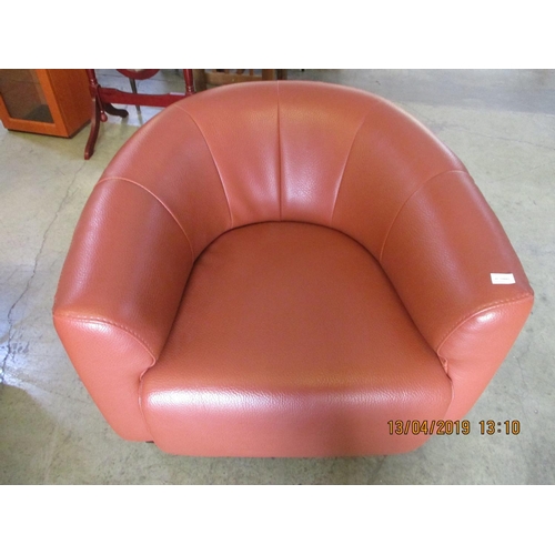408 - Camel Colour Leather Armchair