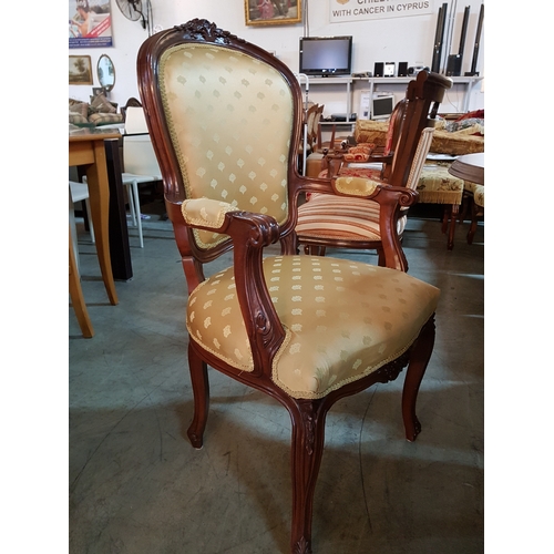 530 - Classic Style Dinning Table with 12 x Chairs with Gold Pattern Seats