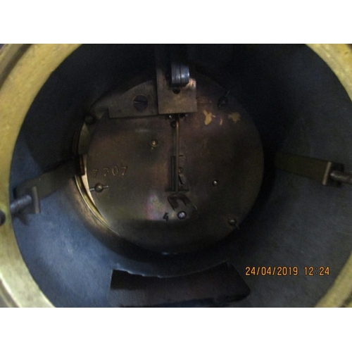 428 - Key Wound, Brown and Black, Slate Mantelpiece Clock