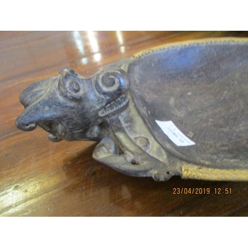 436 - Indonesian Carved Dragon Bowl