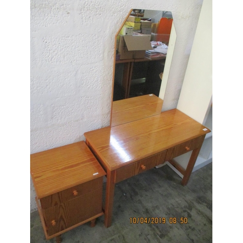 649 - Pine Dresser with Mirror, (Nb. Mirror Cracked), Plus Matching Side Cabinets