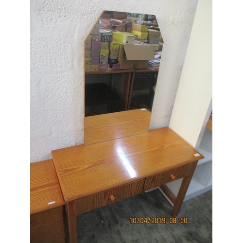 649 - Pine Dresser with Mirror, (Nb. Mirror Cracked), Plus Matching Side Cabinets