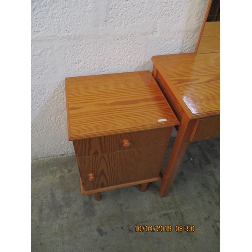 649 - Pine Dresser with Mirror, (Nb. Mirror Cracked), Plus Matching Side Cabinets