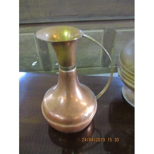 432 - Large Antique Copper Jug Plus Smaller Copper and Brass Jug