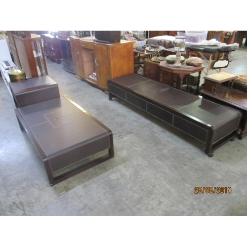 415 - Modern TV Unit, Coffee Table & Side Drawer Unit, All with Leatherette Top