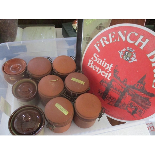 599 - Box with Ceramic Jars and other Assorted Items