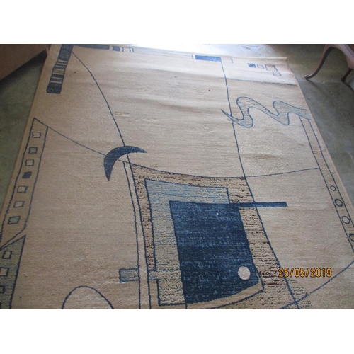 520 - Carpet Brown 280 x 190 Blue Pattern