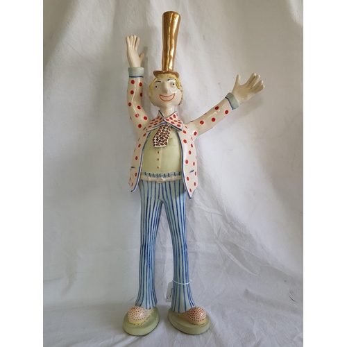 98 - Set of 3 Individual Ceramic Circus / Clown Figures by Greek Sculpture Artist Ilias Boudaniotis (Gree... 
