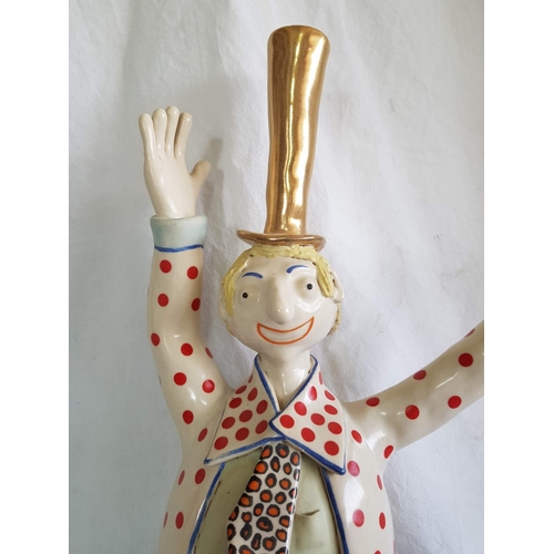 98 - Set of 3 Individual Ceramic Circus / Clown Figures by Greek Sculpture Artist Ilias Boudaniotis (Gree... 