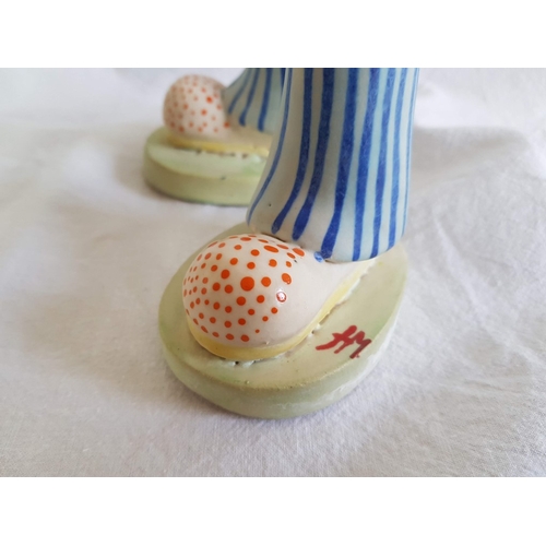 98 - Set of 3 Individual Ceramic Circus / Clown Figures by Greek Sculpture Artist Ilias Boudaniotis (Gree... 