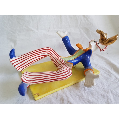 98 - Set of 3 Individual Ceramic Circus / Clown Figures by Greek Sculpture Artist Ilias Boudaniotis (Gree... 