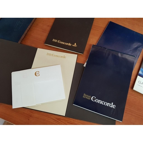 83 - Collection of British Airways Concorde Memorabilia Inc.: Notepads, Magazines, Photo Slides, Ticket W... 
