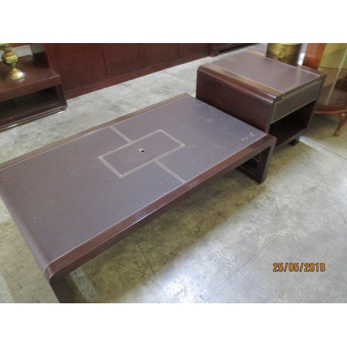143 - Modern TV Unit, Coffee Table & Side Drawer Unit, All with Leatherette Top