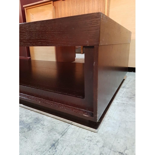 141 - Modern Dark Wood Coffee Table (Rectangular (70cm x 30cm x 130cm)