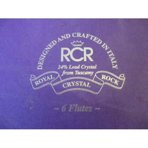 167 - RCR Lead Crystal Champagne Flutes