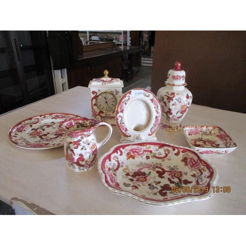 105 - Collection of 7 x Masonis ''Mandalay Red'' Items inc Bon - Bon Dish, Foto Frame, Oval Dish, clock, J... 