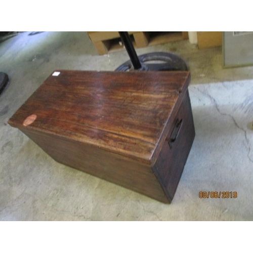 157 - Antique Wooden Chest with Fitted Lid