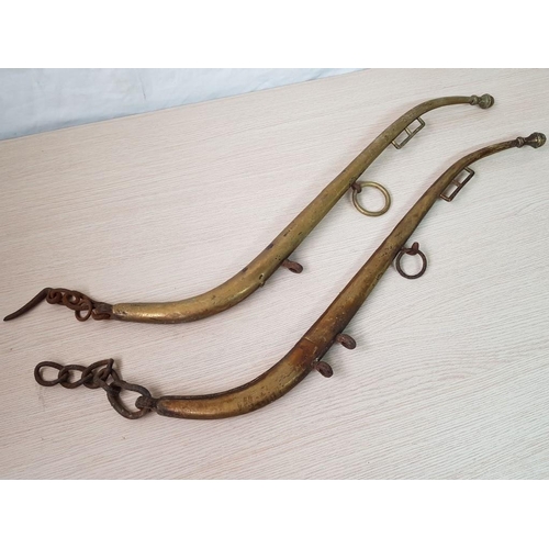 111 - Pair of Vintage Solid Brass Horse Hames