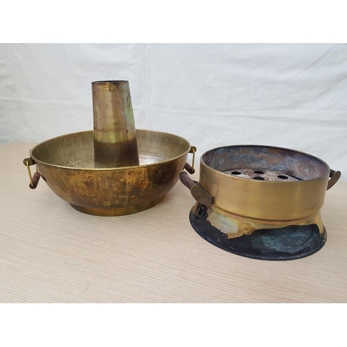 136 - Unusual Brass Burner / Warmer with Central Funnel
