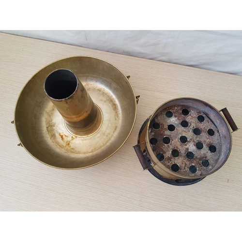 136 - Unusual Brass Burner / Warmer with Central Funnel